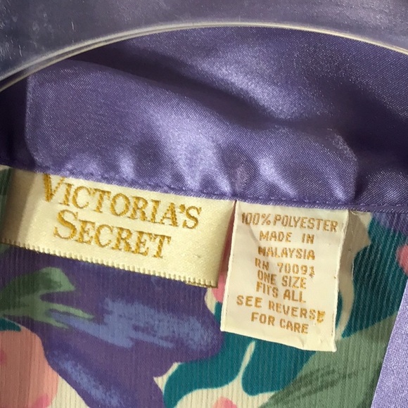 Vtg Victoria’s Secret gold label purple floral robe - Picture 8 of 9